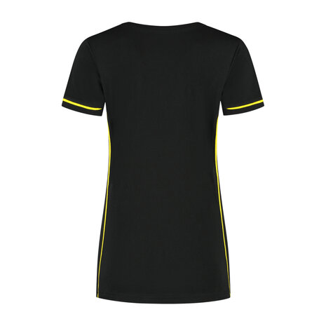 T-shirt Cal Ladies Black/Yellow XS t/m XXL (Leverbaar medio april)